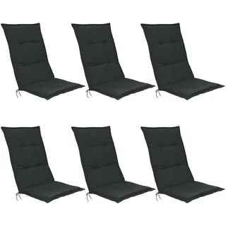 Beautissu Hochlehner Auflage 120 x 50 x 6 cm grau 6 St.
