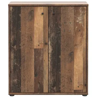 möbelando Kommode >TEMPRA2< im Old-Wood-Vintage-Look bietet mit 2 Türen und Einer Breite von 73,7 cm modernen Stauraum. Robuster Korpus aus Spanplatte, belastbar bis 30 kg. Zerlegt geliefert.