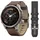 47 mm Titaniumgehäuse Titan Lederarmband Walnuss 22 mm + Silikonarmband Kieselgrau 22 mm