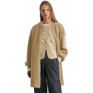 Marc O'Polo Kurzmantel "aus weichem Curly-Plüsch", Damen, Gr. 32, soft mocca, Obermaterial: 100% Polyester. Füllung: 100% Polyester. Futter: 100% Polyester, unifarben, loose fit, Mäntel Kurzmantel