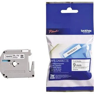 Brother M-K221 original M-Schriftband (kompatibel mit: PT-85, PT-75, PT-BB4, PT-55, PT-65, PT-80, PT-90 und PT-M95) schwarz auf weiß