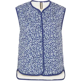camel active Damen Weste mit Blumenprint Blau, womenswear-44 - 44