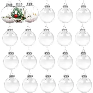 Set durchsichtige Weihnachtskugeln 18-teilig - zum Befüllen - Transparent