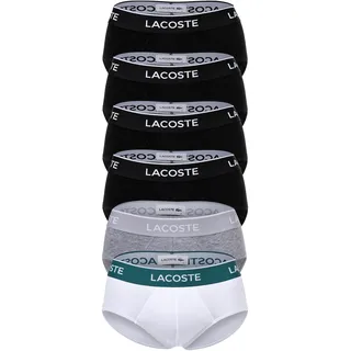 Lacoste Slips 6er Pack Schwarz/Grau/Weiß S