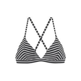 S.OLIVER Triangel-Bikini-Top Damen schwarz-weiß-gestreift Gr.32 Cup A/B
