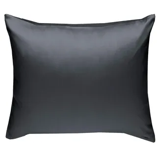 Bettwaesche-mit-Stil Mako-Satin Baumwollsatin Bettwäsche Uni einfarbig zum Kombinieren (Kissenbezug 40 cm x 40 cm, Anthrazit)