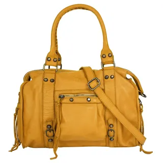 Samantha look Shopper echt Leder, Made in Italy gelb | Gelb
