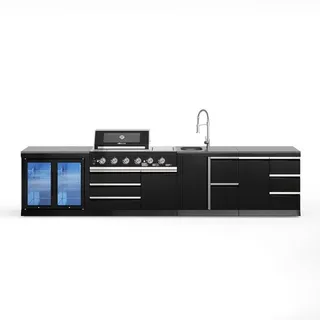 BB-L1 Outdoorküche | 8-Brenner Gasgrill | Cool-Duo | Clean | Prep - Schwarz