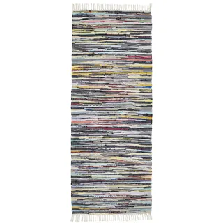 andiamo Fleckerlteppich Multi, Flickenteppich, 100% Baumwolle, 80 x 200 cm | handgewebt aus Baumwollresten, nur Handwäsche (max. 30 °C), Teppich, Läufer für Wohnzimmer, Flur & Küche