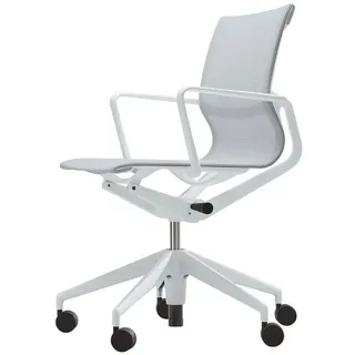 Vitra Bürodrehstuhl Physix Sitz- und Rückenbezug silbergrau, Designer Alberto Meda, 63.5x88-100x55.5 cm