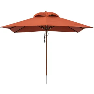 anndora® Sonnenschirm Gartenschirm 300 x 300 cm 3x3 m eckig quadratisch wasserabweisend - mit Winddach Terracotta - orange