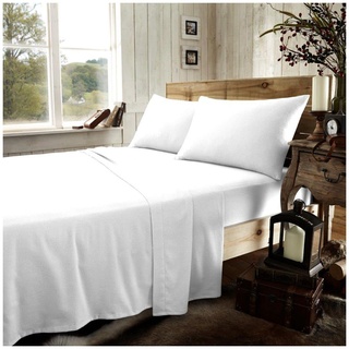 Gebürstete Baumwolle Spannbettlaken Thermo Flanell Bettlaken Waschbar Einfarbig Bettwäsche Doppelbett Weiß