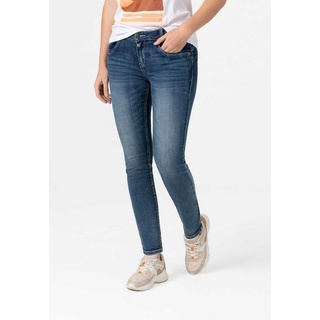 TIMEZONE Skinny-fit-Jeans Skinny Jeans Hose Denim Pants Mid Waist THIGHT SANYA 6586 in Blau blau 32W / 32L