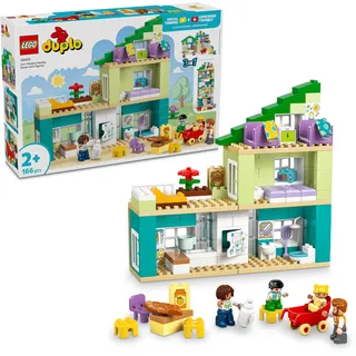 LEGO DUPLO 3-in-1 Modernes Familienhaus mit Figuren - Kleinkinder Lernspielzeug für Feinmotorik - Montessori Spielzeug mit Puppenhaus Zubehör - Geschenk für Mädchen und Jungen ab 2 Jahren - 10470