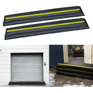 Stubotar 4 Stück Wasser aktivierter Sandsack mit reflektierendem Streifen für Hochwasserschutz Wasserabsorbierende Hochwassersperre für Tür Garage Garten aufgewertet 20x180CM