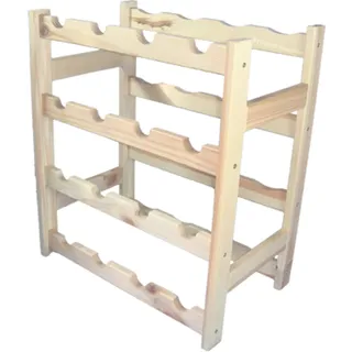 Weinregal Weinständer Weinflaschenregal Weinschrank Regal Lagerregal für 16 Flaschen Flaschenregal Flaschen Standregal aus Holz Flaschenständer unbehandelt Flaschenhalter