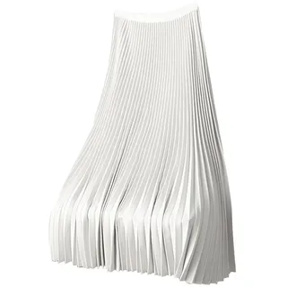 Plisseerock Damen Lang Satin Rock Sommer Elegant High Waist Skirt Seidenrock Einfarbiger Übergröße Vintage Midirock Modisch Und Vielseitig