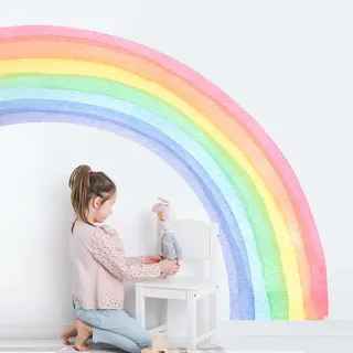 Supzone Wandtattoo Regenbogen Groß 160 * 140cm Aquarell Wandaufkleber