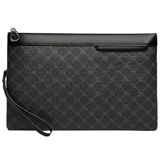 Herren Clutch für Business Pendler - Große Kapazität PU Leder mit Karomuster - M