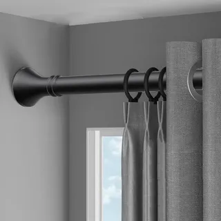 CVFOMBN Teleskopstange Zum Klemmen 3m 4m 5m Gardinenstange Ohne Bohren Duschvorhangstange Vorhangstange Ohne Bohren Verstellbare Teleskopstange Stange Zum Klemmen,Schwarz,50×75cm