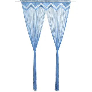 vidaXL Makramee Vorhang Ösen 140 x 240 cm Blau 1 St.