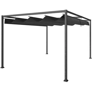 Outsunny Pergola, Schwarz, Metall, 213x221x298 cm, Sonnen- & Sichtschutz, Pavillons & Pergolas, Pergolas