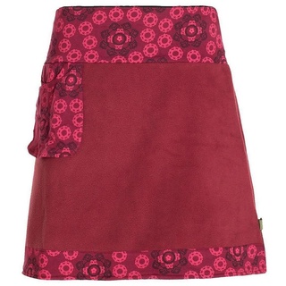 Vishes Minirock Thermorock warmer Side-Bag Damen Winterrock kurz Fleece Hippie, Goa, Retro Style rot 34-36