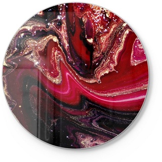 DEQORI Schneidebrett 'Marmor-Lavafluss', Glas, Platte Frühstücksbrett Schneideplatte rot 30 cm x 30 cm