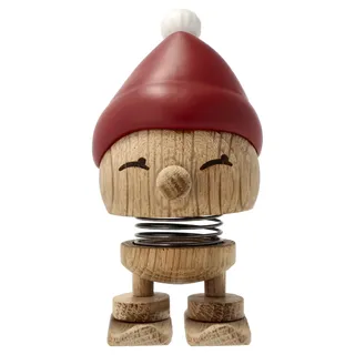 Hoptimist Skiing Bumble Weihnachtsdeko aus Holz, Kleine Winterdeko, Ski Deko, Skiläufer-Figur für Weihnachten, Durchmesser 4,8 cm, Höhe 9,6 cm, Small, Eiche/Berry