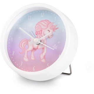 Hama Kinderwecker „Magical Unicorn“ ohne Ticken (Kinderuhr mit Einhorn Motiv, Wecker batteriebetrieben, einstellbare Alarmzeit, ideal auch als Lernuhr) rosa/blau