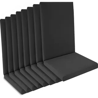 8er Set Hochlehner Auflage Wasserdicht 100x50x5,5cm Anthrazit