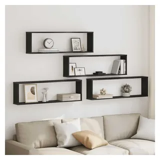 vidaXL Würfelregale 4 Stk. 100 x 15 x 30 cm Schwarz
