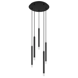 GLOBO Pendelleuchte 5-flg. 34 cm rund schwarz Acryl Metall