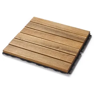 iWerk Holzfliese Akazie Geriffelt 6 Lamellen 30×30 cm Natur geölt | natur geölt, barfußgeeignet, zertifiziert