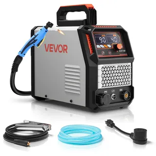 Vevor Plasmaschneider, 50A Plasmaschneidgerät, Digitalanzeige IGBT Inverter-Schneidemaschine mit 2T/4T-Funktion & einstellbarer PA/PT-Zeit, Ideal für Heimreparaturen, Werkstätten