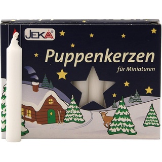 20er Pack Puppenkerzen weiß ca. 10 x 65 mm (20 x 20 Stück), Puppenlichter, Miniaturkerzen, Weihnachtskerzen, Kerzen