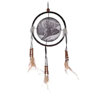 Puckator Traumfänger Wolf-Motiv (ca. Ø 16 cm, 1 St., Herbst Winter Drache), zum Aufhängen
