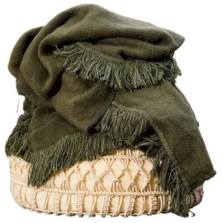 Wohndecke Kuscheldecke mit Fransen, blanketino, pflegeleichte Sofadecke in Dunkelgrün, 150x210 cm grün