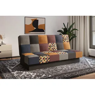 Sofa mit Schlaffunktion und Bettkasten Couch für Wohnzimmer, Polstersofa Wohnlandschaft mit Bettfunktion, Sofagarnitur - Schlafsofa - Cyprus patch... - Rot