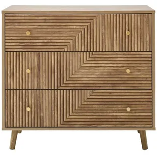 CaliCosy Kommode mit 3 Schubladen 80 x 75 x 40 cm Braun