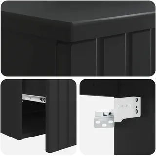 vidaXL Badezimmerschrank Schwarz 59 x 44,5 x 50 cm