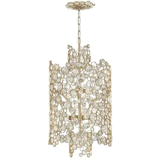 Pendellampe Deckenleuchte Hängelampe Silber D 40,6 cm Esszimmerlampe 6 Flammig
