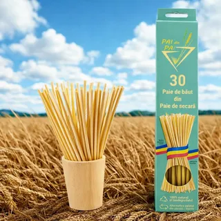 30 Trinkhalme aus 100% Roggenstroh – natürliche Strohhalme plastikfrei & biologisch abbaubar – Ø 3,5–6 mm, 23 cm – geschmacksneutral für Cocktails, Säfte, Kaffee, Party & Gastro
