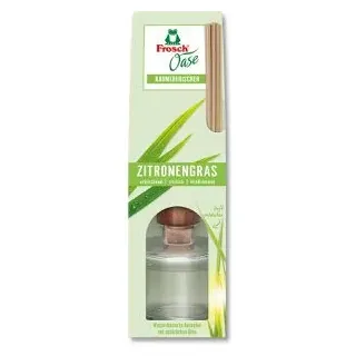 Frosch Raumduft Oase, mit natürlichen Ölen, 90ml, Starter Set, mit Stäbchen, Zitronengras
