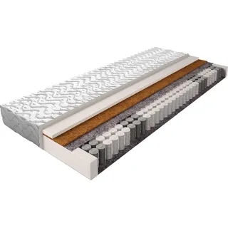 Matratze mit Taschenfederkern 022 - Größe: 160 x 200 cm, Höhe: 14 cm - Weiß