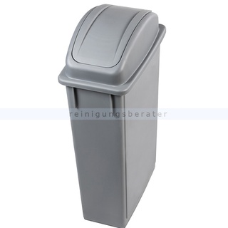 Mülleimer Orgavente OFFICE 90 aus Kunststoff grau 90 L Behälter mit grauem Schwingdeckel