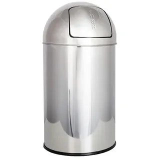 Mülleimer Simex Edelstahl mit Push-Deckel 50 L mit Klappabdeckung, Durchmesser von 345 mm