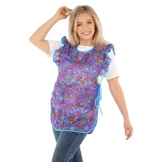 Schuerzenfabrik Chasuble Schürze Überwurf Dederon Nylon Nostalgie Rüsche, Größe:L, Modell:Dessin 2 - L