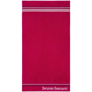 Bruno Banani Handtuch Set Maja, 1 Duschtuch, 2 Handtücher, 2 Gästehandtücher, 2 Waschhandschuhe, Walkfrottee (Set, 7-St), mit Bordüre und Markenlogo, 7 teiliges Handtücher Set, 100% Baumwolle rot
