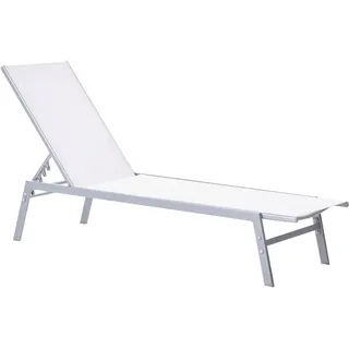 Beliani Sonnenliege 6-stufig 200 x 60 x 30 cm Weiß